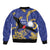 Nauru Angam Day Sleeve Zip Bomber Jacket Naoero Frigate Bird Polynesian Pattern