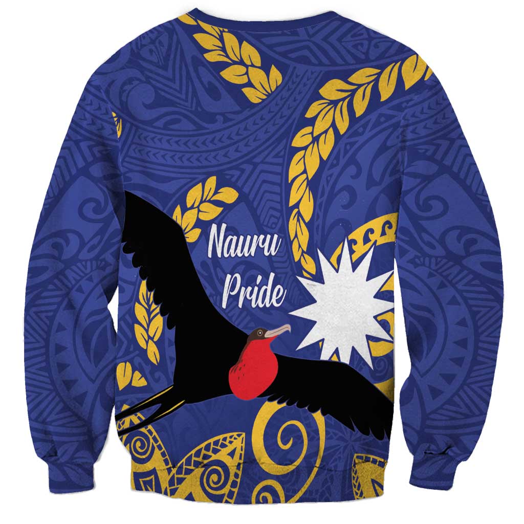 Nauru Angam Day Sweatshirt Naoero Frigate Bird Polynesian Pattern