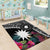 Black Nauru Area Rug Naoero Map With Polynesian Tropical Flowers