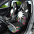 Black Nauru Car Seat Cover Naoero Map With Polynesian Tropical Flowers