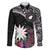 Black Nauru Family Matching Puletasi and Hawaiian Shirt Naoero Map With Polynesian Tropical Flowers