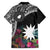 Black Nauru Hawaiian Shirt Naoero Map With Polynesian Tropical Flowers