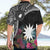 Black Nauru Hawaiian Shirt Naoero Map With Polynesian Tropical Flowers