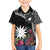 Black Nauru Hawaiian Shirt Naoero Map With Polynesian Tropical Flowers