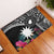 Black Nauru Rubber Doormat Naoero Map With Polynesian Tropical Flowers