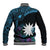 Blue Nauru Baseball Jacket Naoero Map With Polynesian Tropical Flowers