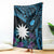 Blue Nauru Blanket Naoero Map With Polynesian Tropical Flowers