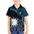 Blue Nauru Hawaiian Shirt Naoero Map With Polynesian Tropical Flowers