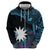 Blue Nauru Hoodie Naoero Map With Polynesian Tropical Flowers