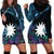 Blue Nauru Hoodie Dress Naoero Map With Polynesian Tropical Flowers