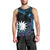 Blue Nauru Men Tank Top Naoero Map With Polynesian Tropical Flowers