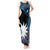 Blue Nauru Tank Maxi Dress Naoero Map With Polynesian Tropical Flowers