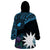 Blue Nauru Wearable Blanket Hoodie Naoero Map With Polynesian Tropical Flowers