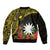 Gold Nauru Bomber Jacket Naoero Map With Polynesian Tropical Flowers