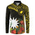 Gold Nauru Button Sweatshirt Naoero Map With Polynesian Tropical Flowers