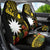 Gold Nauru Car Seat Cover Naoero Map With Polynesian Tropical Flowers