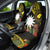 Gold Nauru Car Seat Cover Naoero Map With Polynesian Tropical Flowers