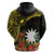 Gold Nauru Hoodie Naoero Map With Polynesian Tropical Flowers