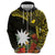 Gold Nauru Hoodie Naoero Map With Polynesian Tropical Flowers