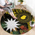 Gold Nauru Round Carpet Naoero Map With Polynesian Tropical Flowers