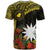 Gold Nauru T Shirt Naoero Map With Polynesian Tropical Flowers