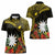 Gold Nauru Women Polo Shirt Naoero Map With Polynesian Tropical Flowers