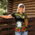 Gold Nauru Women Polo Shirt Naoero Map With Polynesian Tropical Flowers