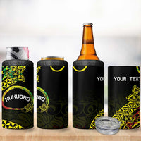 Personalised Nukuoro Atoll 4 in 1 Can Cooler Tumbler Polynesian Tattoo Curves Reggae Version
