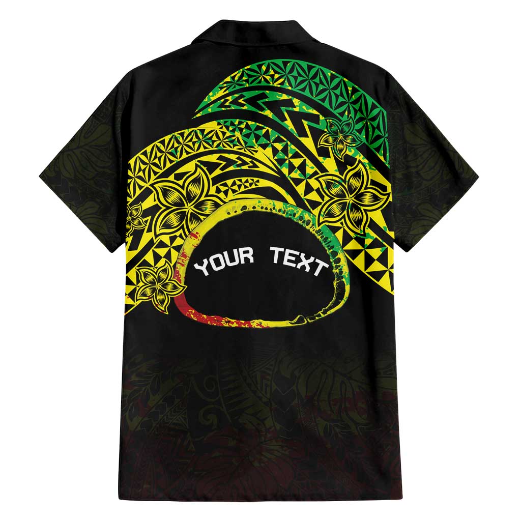 Personalised Nukuoro Atoll Family Matching Long Sleeve Bodycon Dress and Hawaiian Shirt Polynesian Tattoo Curves Reggae Version LT14 - Polynesian Pride