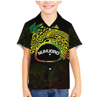 Personalised Nukuoro Atoll Family Matching Mermaid Dress and Hawaiian Shirt Polynesian Tattoo Curves Reggae Version LT14 Son's Shirt Reggae - Polynesian Pride