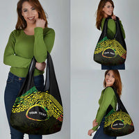 Personalised Nukuoro Atoll Grocery Bag Polynesian Tattoo Curves Reggae Version