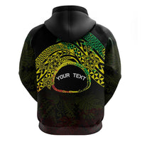 Personalised Nukuoro Atoll Hoodie Polynesian Tattoo Curves Reggae Version