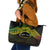 Personalised Nukuoro Atoll Leather Tote Bag Polynesian Tattoo Curves Reggae Version