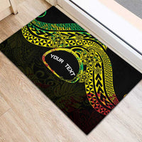 Personalised Nukuoro Atoll Rubber Doormat Polynesian Tattoo Curves Reggae Version