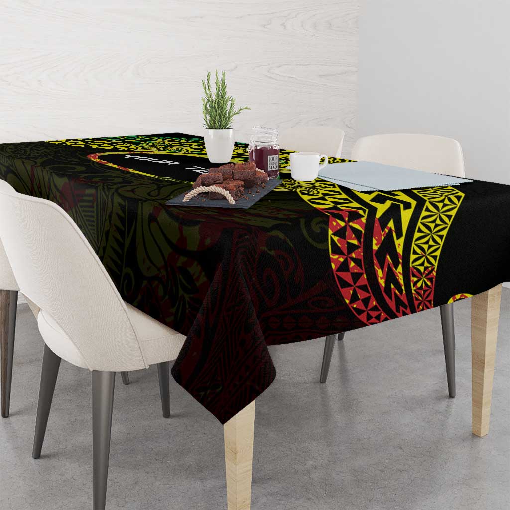 Personalised Nukuoro Atoll Tablecloth Polynesian Tattoo Curves Reggae Version
