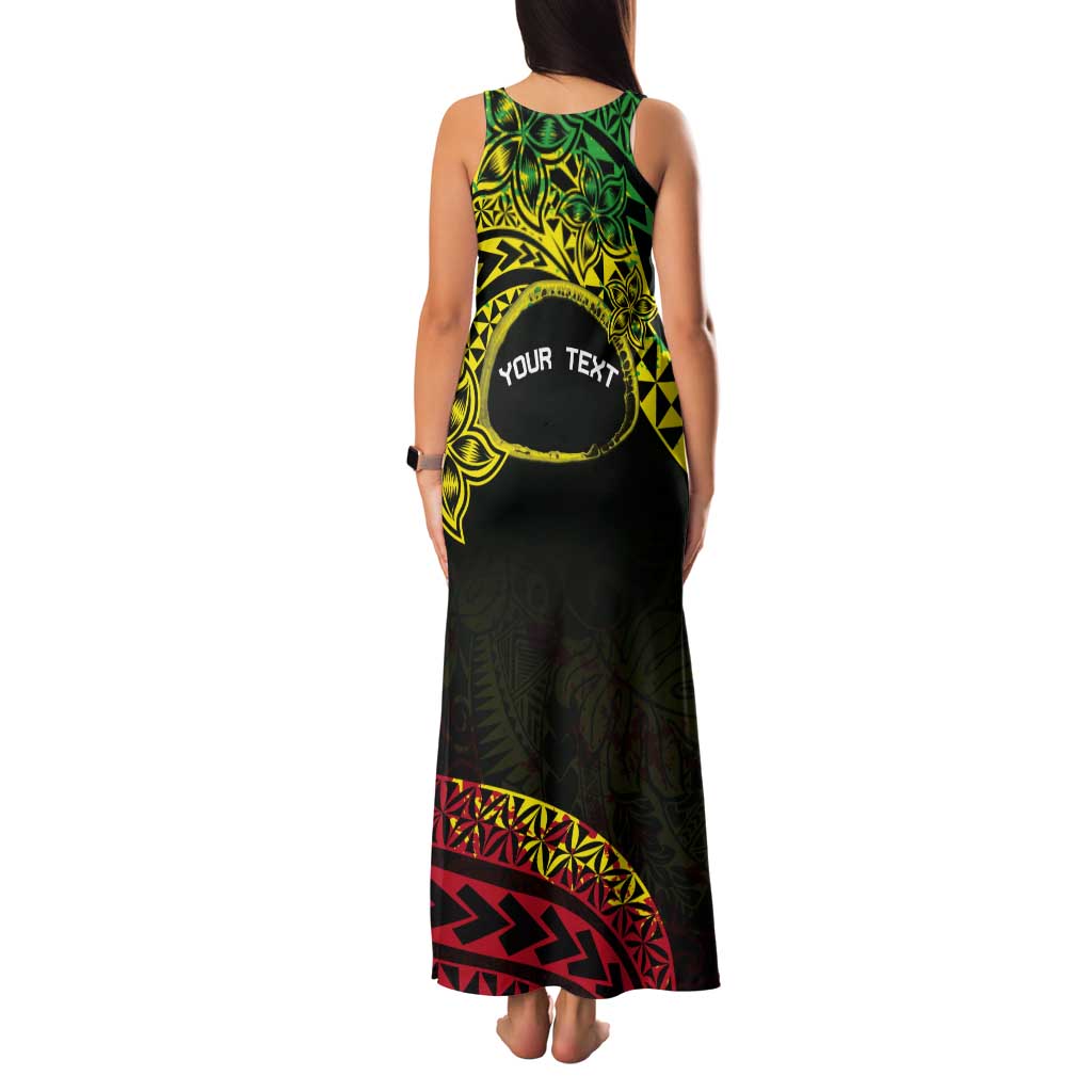Personalised Nukuoro Atoll Tank Maxi Dress Polynesian Tattoo Curves Reggae Version