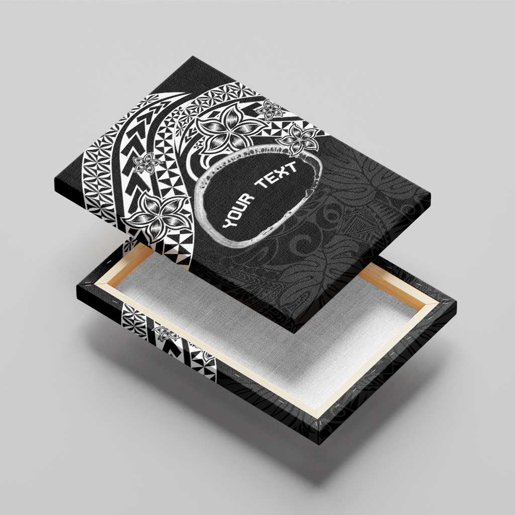 Personalised Pohnpei Nukuoro Micronesia Canvas Wall Art Polynesian Tattoo Curves Black Version