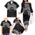 Personalised Pohnpei Nukuoro Micronesia Family Matching Off The Shoulder Long Sleeve Dress and Hawaiian Shirt Polynesian Tattoo Curves Black Version