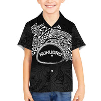 Personalised Pohnpei Nukuoro Micronesia Hawaiian Shirt Polynesian Tattoo Curves Black Version