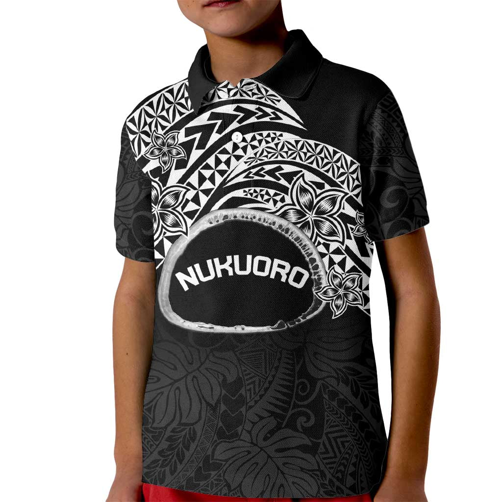 Personalised Pohnpei Nukuoro Micronesia Kid Polo Shirt Polynesian Tattoo Curves Black Version LT14 Kid Black - Polynesian Pride