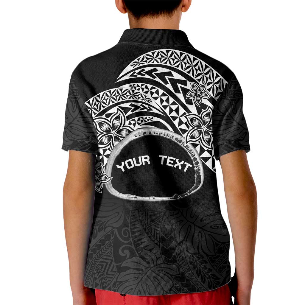 Personalised Pohnpei Nukuoro Micronesia Kid Polo Shirt Polynesian Tattoo Curves Black Version LT14 - Polynesian Pride