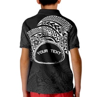 Personalised Pohnpei Nukuoro Micronesia Kid Polo Shirt Polynesian Tattoo Curves Black Version LT14 - Polynesian Pride