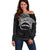 Personalised Pohnpei Nukuoro Micronesia Off Shoulder Sweater Polynesian Tattoo Curves Black Version