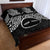 Personalised Pohnpei Nukuoro Micronesia Quilt Bed Set Polynesian Tattoo Curves Black Version