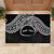 Personalised Pohnpei Nukuoro Micronesia Rubber Doormat Polynesian Tattoo Curves Black Version