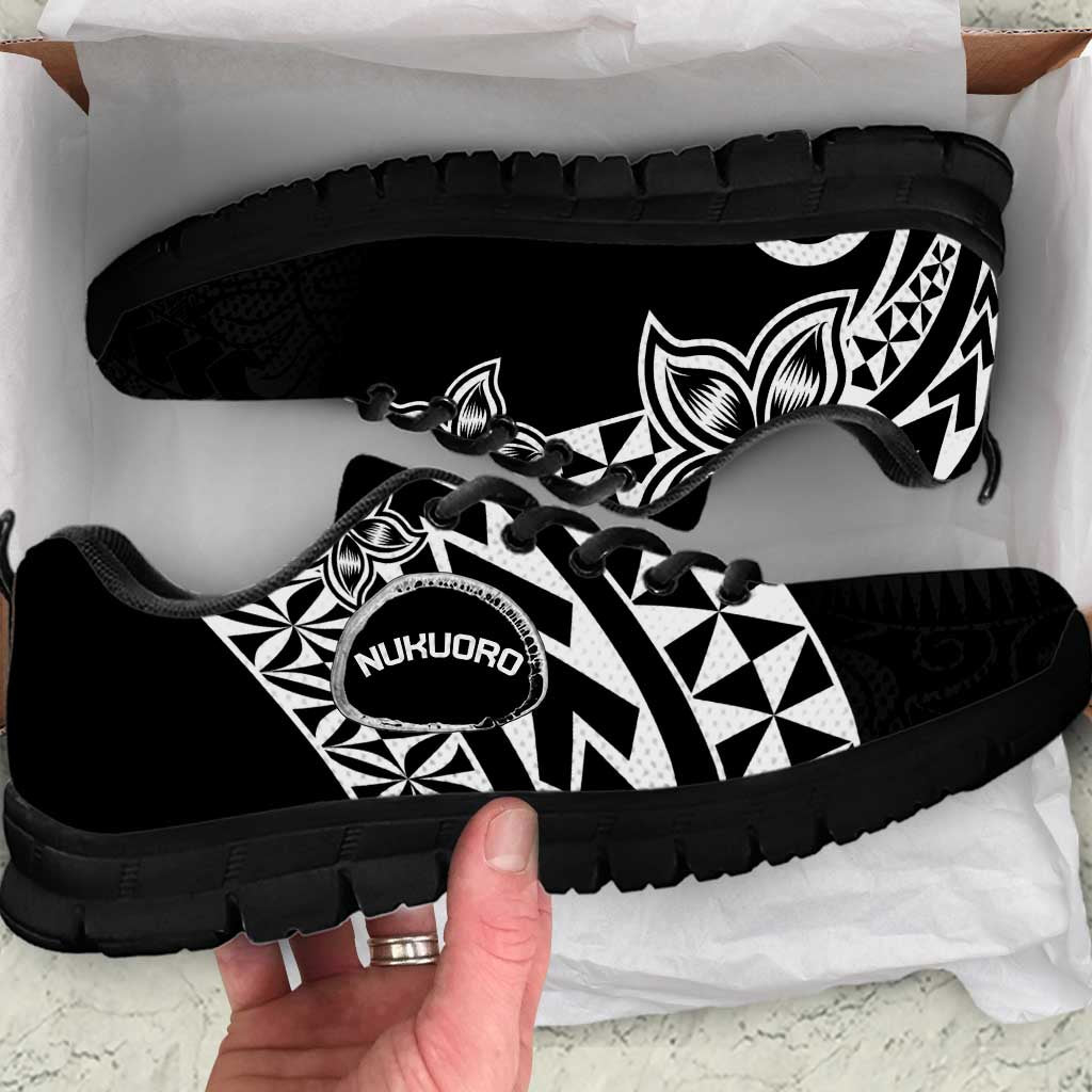 Pohnpei Nukuoro Micronesia Sneakers Polynesian Tattoo Curves Black Version