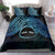 Personalised Pohnpei Nukuoro Micronesia Bedding Set Polynesian Tattoo Curves Blue Version