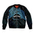 Personalised Pohnpei Nukuoro Micronesia Bomber Jacket Polynesian Tattoo Curves Blue Version