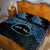 Personalised Pohnpei Nukuoro Micronesia Quilt Bed Set Polynesian Tattoo Curves Blue Version