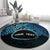 Personalised Pohnpei Nukuoro Micronesia Round Carpet Polynesian Tattoo Curves Blue Version